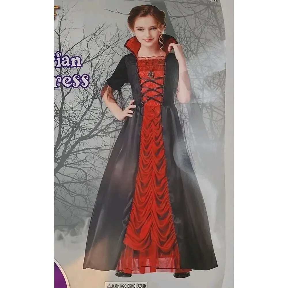 Spirit Halloween Costume Dress Victorian Vampiress Queen Girl's Large 12/14